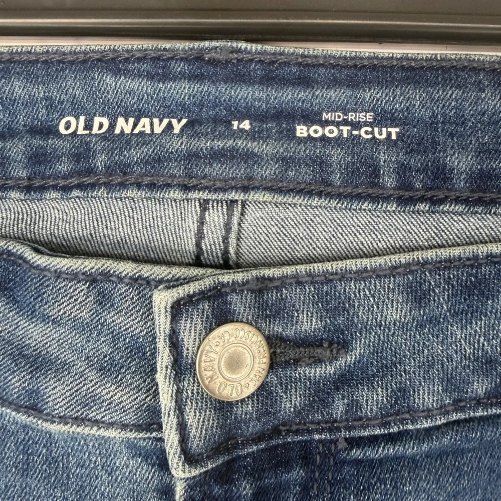 Old Navy Mid Rise Bootcut Jeans Medium Wash Size 14 Women Stretch NWT‎